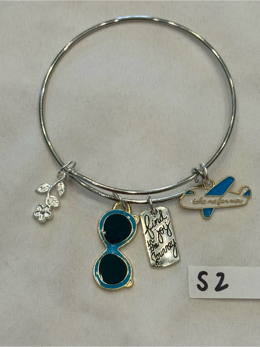 S2 Sunglasses Travel Journey Charm Bangle Bracelet